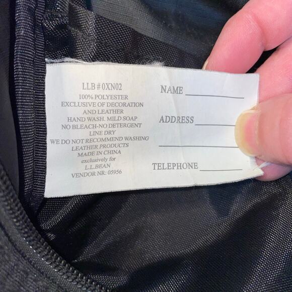 LL Bean Shoulder Purse Tote Nylon Full Zip Strap Crossbody Bag Handbag Vintage - Picture 6 of 14